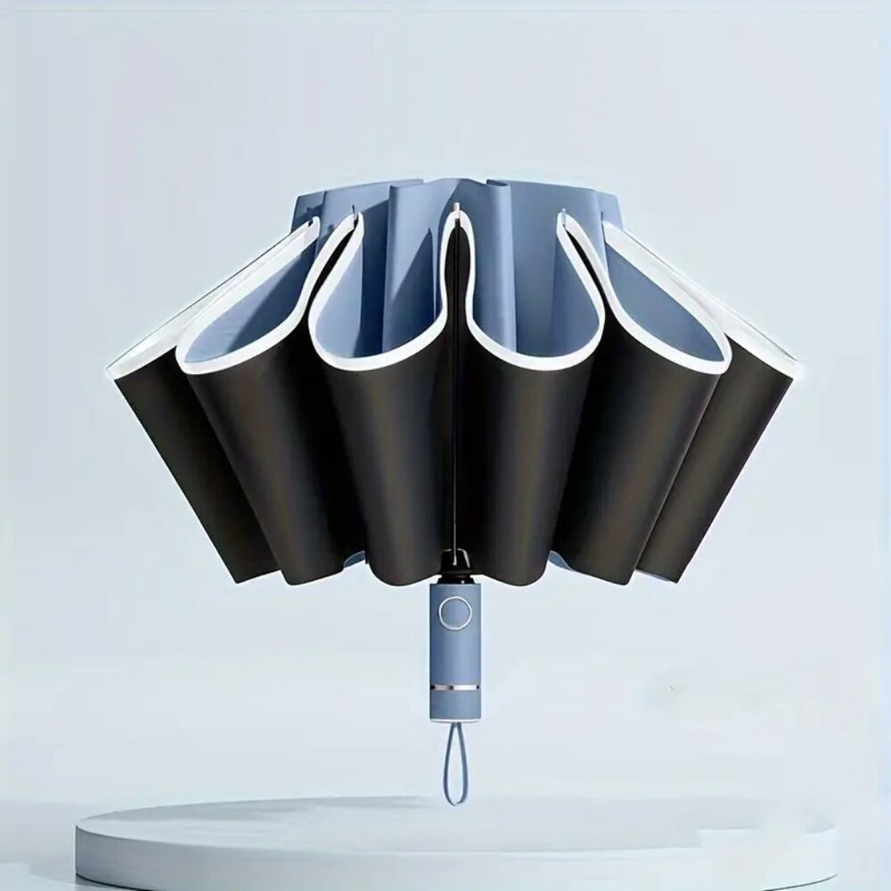 NEW Inverted Automatic Windprof Umbrella Blue Color